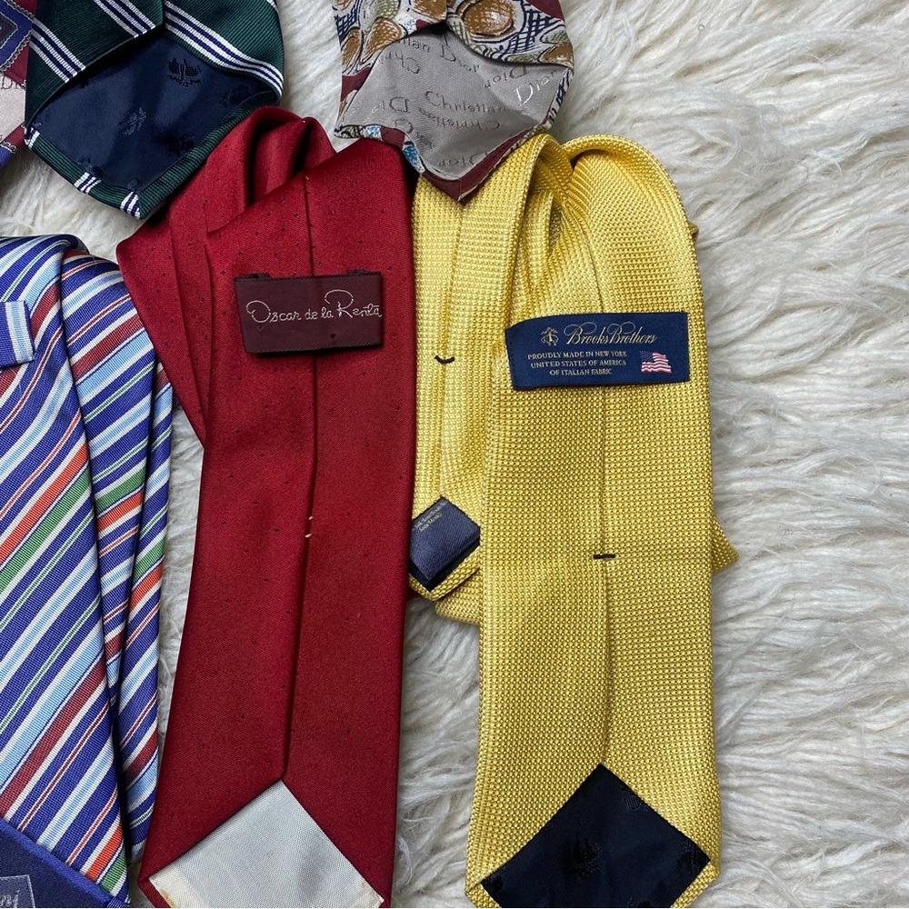 LUXURY Tie Lot of 12 Brioni, Canali, Valentino, Giorgio Armani, Christian Dior - Picture 9 of 11
